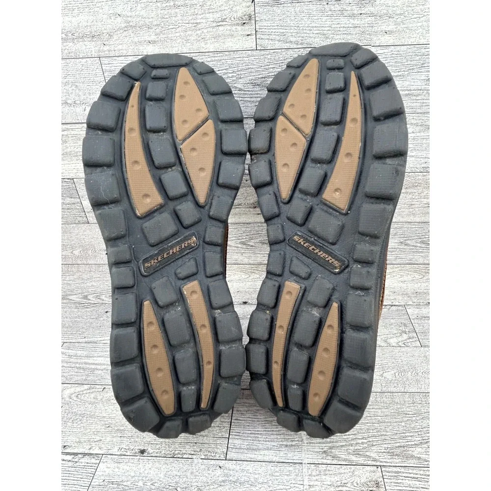 Skechers Relaxed Fit Mens Brown Leather Slip On Loafer Shoes Size 8.5‎ 63697